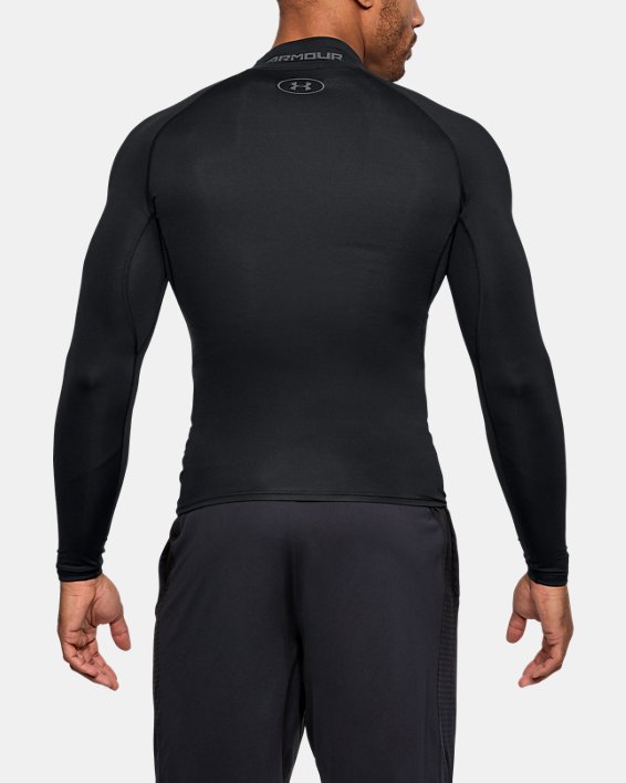 Men's HeatGear® Armour Compression Long Sleeve Mock in Black image number 1